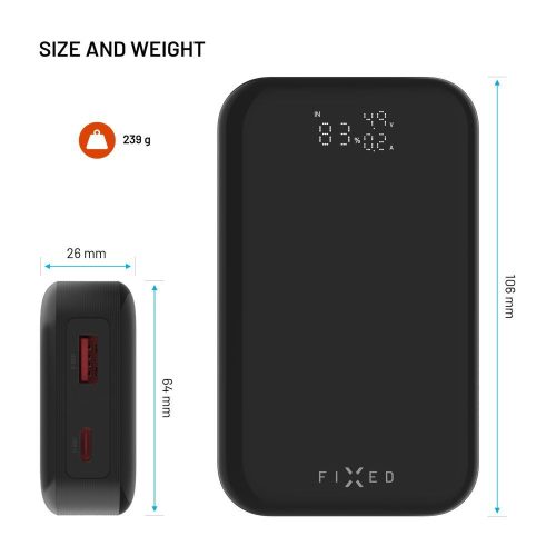 FIXED Zen 10 Pro 10 000 mAh Powerbank, fekete