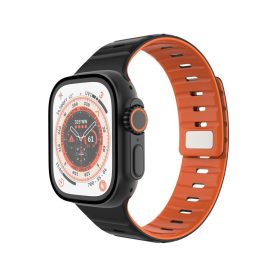   FIXED mágneses szilikon óraszíj Apple Watch 42/44/45/46/49mm-hez, fekete