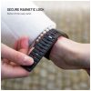 FIXED mágneses szilikon óraszíj Apple Watch 42/44/45/46/49mm-hez, fekete