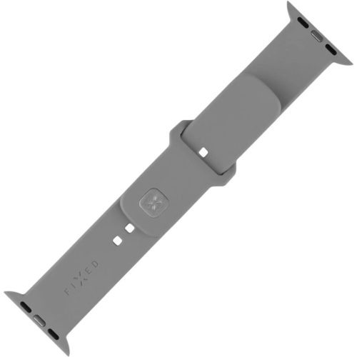 FIXED mágneses szilikon óraszíj Apple Watch 42/44/45/46/49mm-hez, világos szürke