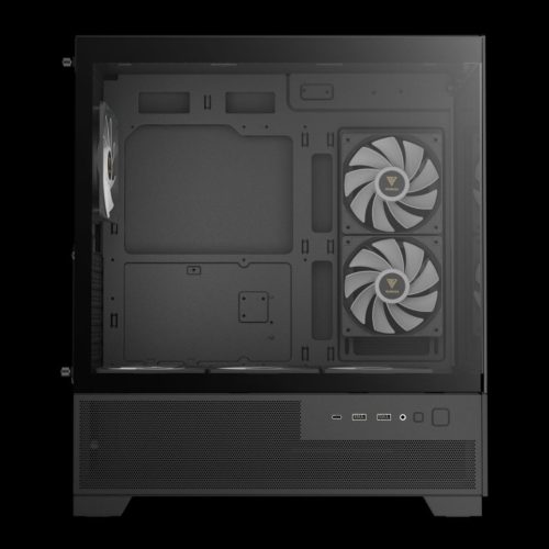 Gamdias Aura GC12 ARGB Tempered Glass Black