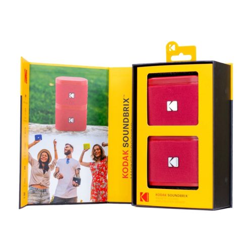 Kodak BRIXRD2 Soundbrix Mini Bluetooth Coloured Portable Two Speakers Red