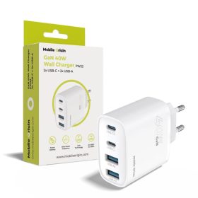   Mobile Origin 40W GaN Wall Charger PW22 2x USB-C+2x USB-A White