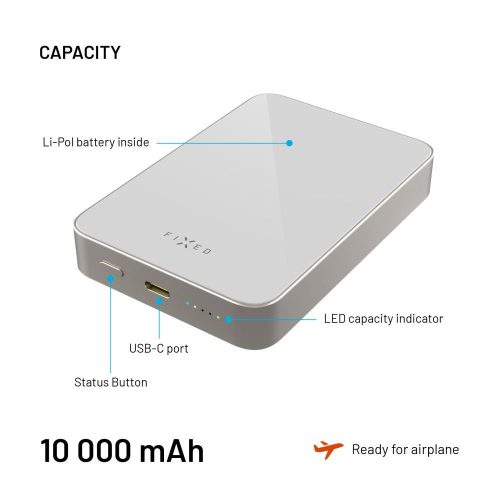 FIXED MagZen 10 Oi2 10000 mAh külső akkumlátor, titán