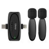 Ulanzi A020GBB1 V6 3-in-1 2db vezeték nélküli lavalier mikrofon lighting usb-c 3.5mm jack Black