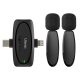 Ulanzi A020GBB1 V6 3-in-1 2db vezeték nélküli lavalier mikrofon lighting usb-c 3.5mm jack Black