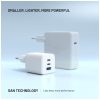 FIXED Mini 2x USB-C, USB-A GaN töltő adapter 65W, fehér