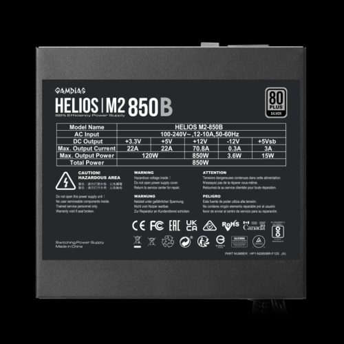 Gamdias 850W 80+ Silver HELIOS M2-850B