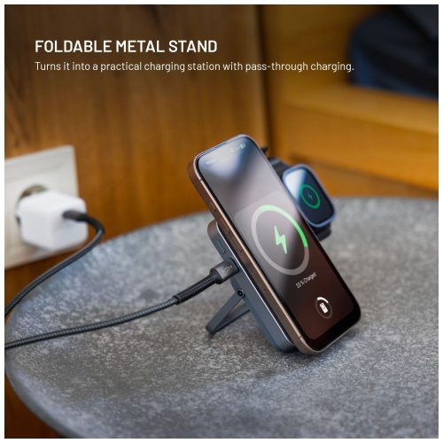 FIXED MagZen 5 5000mAh PowerBank állvánnyal szürke