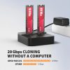 AXAGON ADSA-M2C22L USB-C 20Gbps docking station for 2× M.2 NVMe SSD with disk cloning function without PC