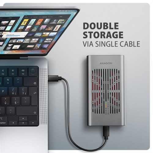 AXAGON EEM2-20GD USB-C 20Gbps Dual M.2 NVMe SSD Clone Mastert Enclosure