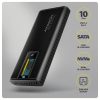 AXAGON EEM2-SD2B USB-C 10Gbps – M.2 NVMe & SATA SSD Display Box Black