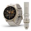 Garmin fenix 8 43mm AMOLED Sapphire, Soft Gold with Limestone Leather Band