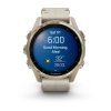 Garmin fenix 8 43mm AMOLED Sapphire, Soft Gold with Limestone Leather Band