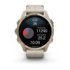 Garmin fenix 8 43mm AMOLED Sapphire, Soft Gold with Limestone Leather Band