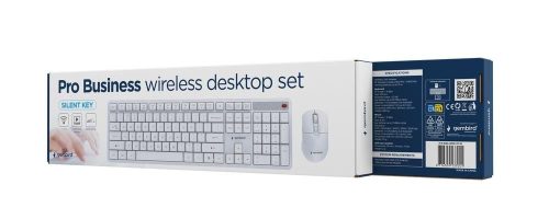 Gembird KBS-WMS-01-W Silent key Pro Business Wireless Keyboard Combo White US