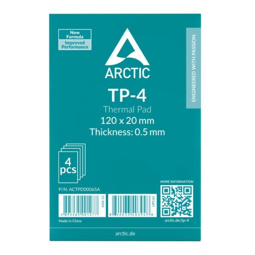Arctic TP-4 120x20x0,5mm Hővezető lap (4lap/csomag)