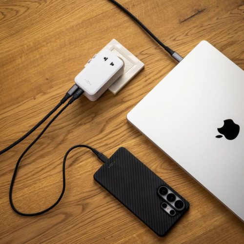 FIXED Ultravékony utazóadapter 45W EU, UK, USA/AUS 3xUSB-C PD 45W, fehér