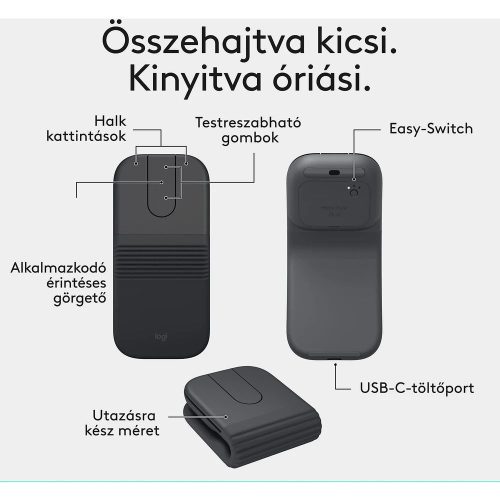 Logitech Mobi Fold Wireless Bluetooth Mouse Graphite