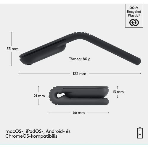 Logitech Mobi Fold Wireless Bluetooth Mouse Graphite