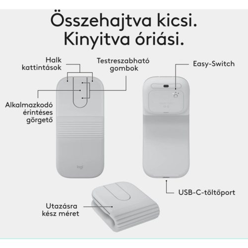 Logitech Mobi Fold Wireless Bluetooth Mouse Dirty White