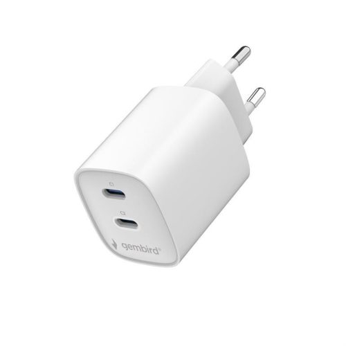 Gembird 2-port 45W USB fast charger White