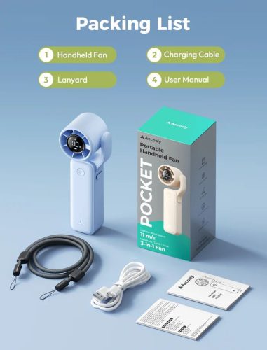 Aecooly Air Gimbal Portable Handheld Fan Blue