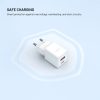 FIXED Mini GaN hálózati töltő USB-C és USB kimenettel, PD támogatással, 30W, fehér