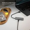 FIXED 4 portos USB-HUB, sötétszürke