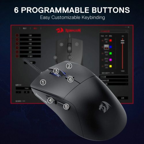 Redragon Azzmach (1K HZ) Wired Gaming Mouse Black