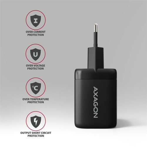 AXAGON ACU-PQ100 GaN Wall Charger 100W for laptops and phones Black
