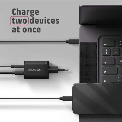 AXAGON ACU-PQ100 GaN Wall Charger 100W for laptops and phones Black