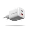 AXAGON ACU-PQ100W GaN Wall Charger 100W for laptops and phones White