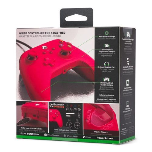 PowerA vezetékes kontroller Xbox Series X|S - piros