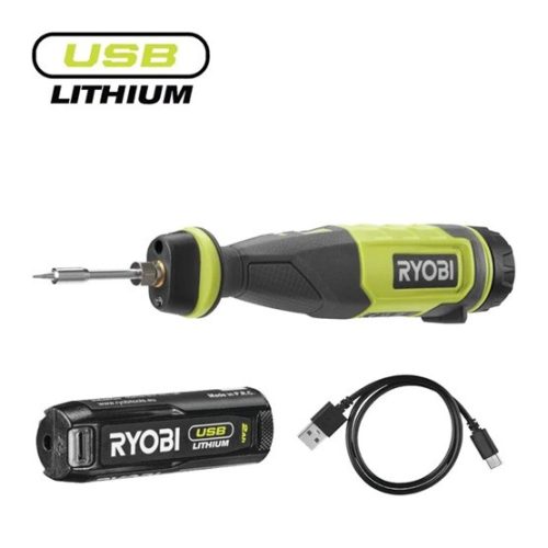 Ryobi 4V USB Lithium forrasztópáka, 1x 2,0Ah akkumulátor, töltő - RSI4-120G