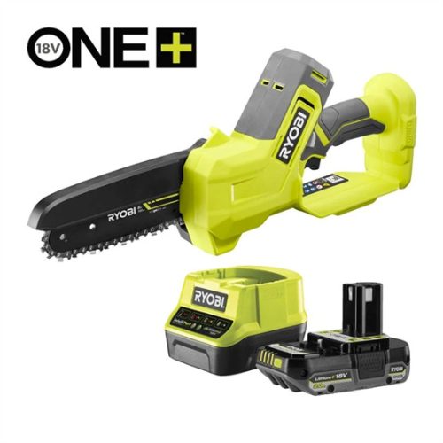 Ryobi 18V One Plus™ 15cm-es mini láncfűrész, 1x 2,0Ah akkumulátor, töltő - RY18PS15A-120