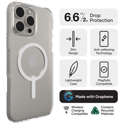 ZAGG Cases PH CrystlPal Lite Snap Apple  iP16 Pro Max  Clear  telefon tok átlátszó