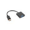 Lanberg DisplayPort (M) 1.1->VGA (F) adapter kábel, 20 cm, fekete