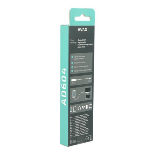 AVAX AD604 CONNECT+ Type-C 3.0 - Gigabit Ethernet adapter, alumínium