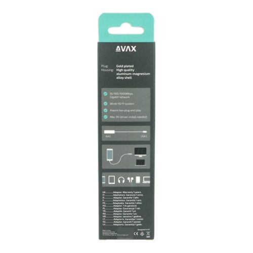 AVAX AD604 CONNECT+ Type-C 3.0 - Gigabit Ethernet adapter, alumínium