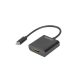 Lanberg USB-C (M) 3.1->HDMI (F) adapter kábel, 15 cm, fekete