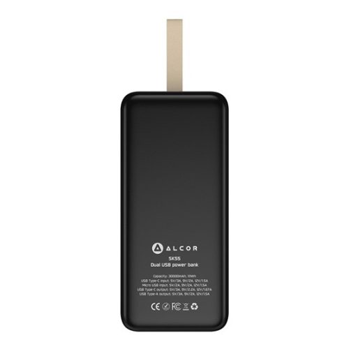 Alcor SK55 vésztöltő / külső akkumulátor 30000 mAh, 20 W – fekete