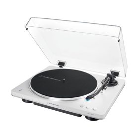   Audio-Technica AT-LP70XBTWS Teljesen automatikus, vezetéknélküli, szíjhajtású lemezjátszó, fehér-ezüst