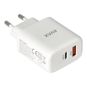   AVAX CH360 SPEEDY 65W GaN hálózati töltő USB A (QC)+Type C (PD3.0), fehér