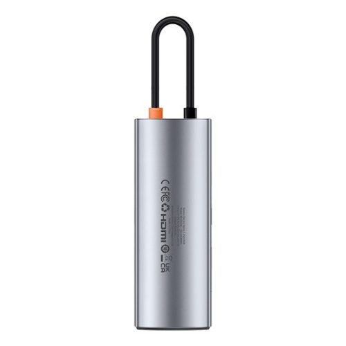 Baseus Metal Gleam 7-Port USB Type-C HUB dokkoló állomás, szürke