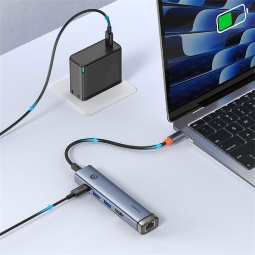 Baseus UltraJoy 5-Port HUB AIR dokkoló állomás, szürke