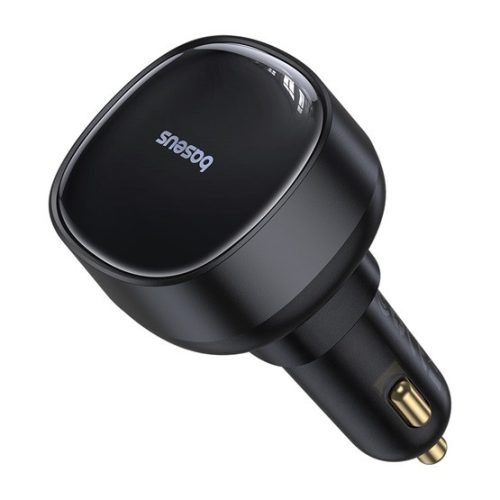 Baseus Enjoyment Pro autós gyorstöltő 60W, USB Type-A + USB Type-C automata behúzós kábel, fekete