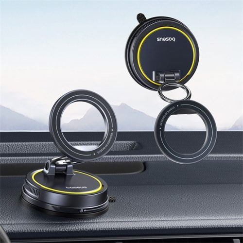 Baseus PrimeTrip VC2 Flex Magnetic szellőzőrácsra, műszerfalra rögzíthető autós telefontartó, fekete