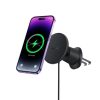 Baseus CW01 Magnetic szellőzőrácsra rögzíthető, vezeték nélküli autós telefon töltő és tartó, 15W, fekete