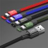 Baseus Rapid 4-in-1 USB Type-A – iPhone+2×USB Type-C+Micro USB, 3.5A gyorstöltő adatkábel, 1.2m, fekete